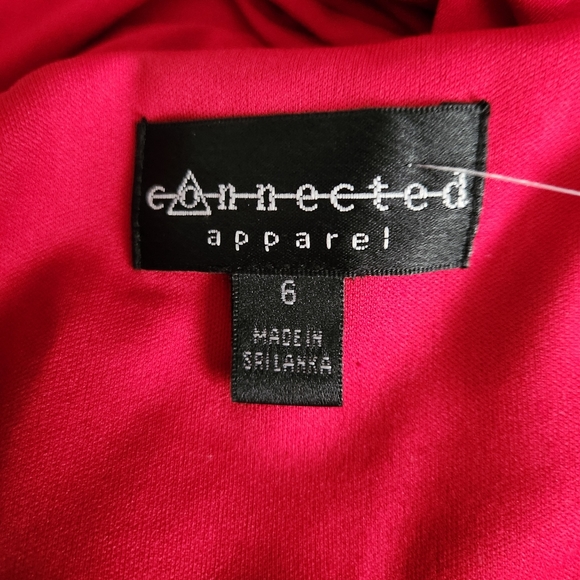 Connected Apparel Red Cold Shoulder Dress Size 6 NWT - Picture 3 of 4